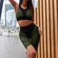 Fitness Suit Women Sportwear Sexy High Waist Leggings Quick Drying Yoga Set 2 Piece Gym Sport Bra Short Workout Running Outfit